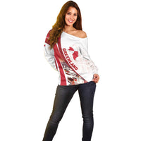 Personalized Greenland Off Shoulder Sweater Tupilaks Inspired