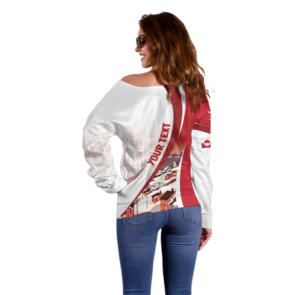 Personalized Greenland Off Shoulder Sweater Tupilaks Inspired