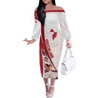 Personalized Greenland Off The Shoulder Long Sleeve Dress Tupilaks Inspired