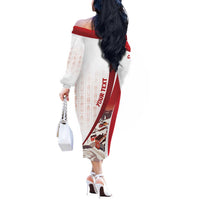 Personalized Greenland Off The Shoulder Long Sleeve Dress Tupilaks Inspired