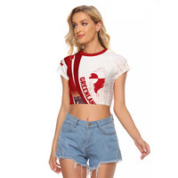 Personalized Greenland Raglan Cropped T Shirt Tupilaks Inspired