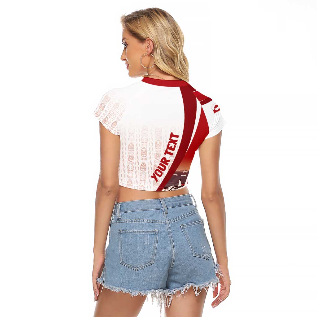 Personalized Greenland Raglan Cropped T Shirt Tupilaks Inspired