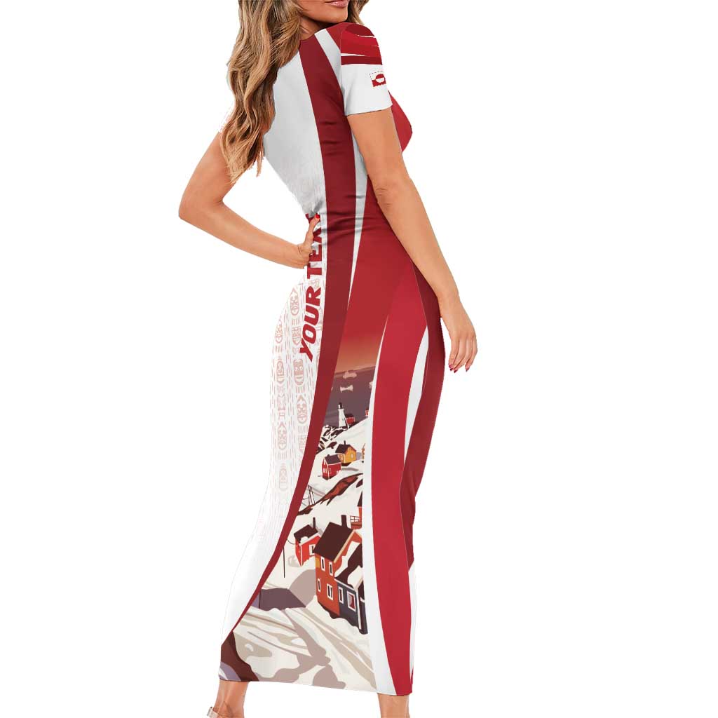 Personalized Greenland Short Sleeve Bodycon Dress Tupilaks Inspired
