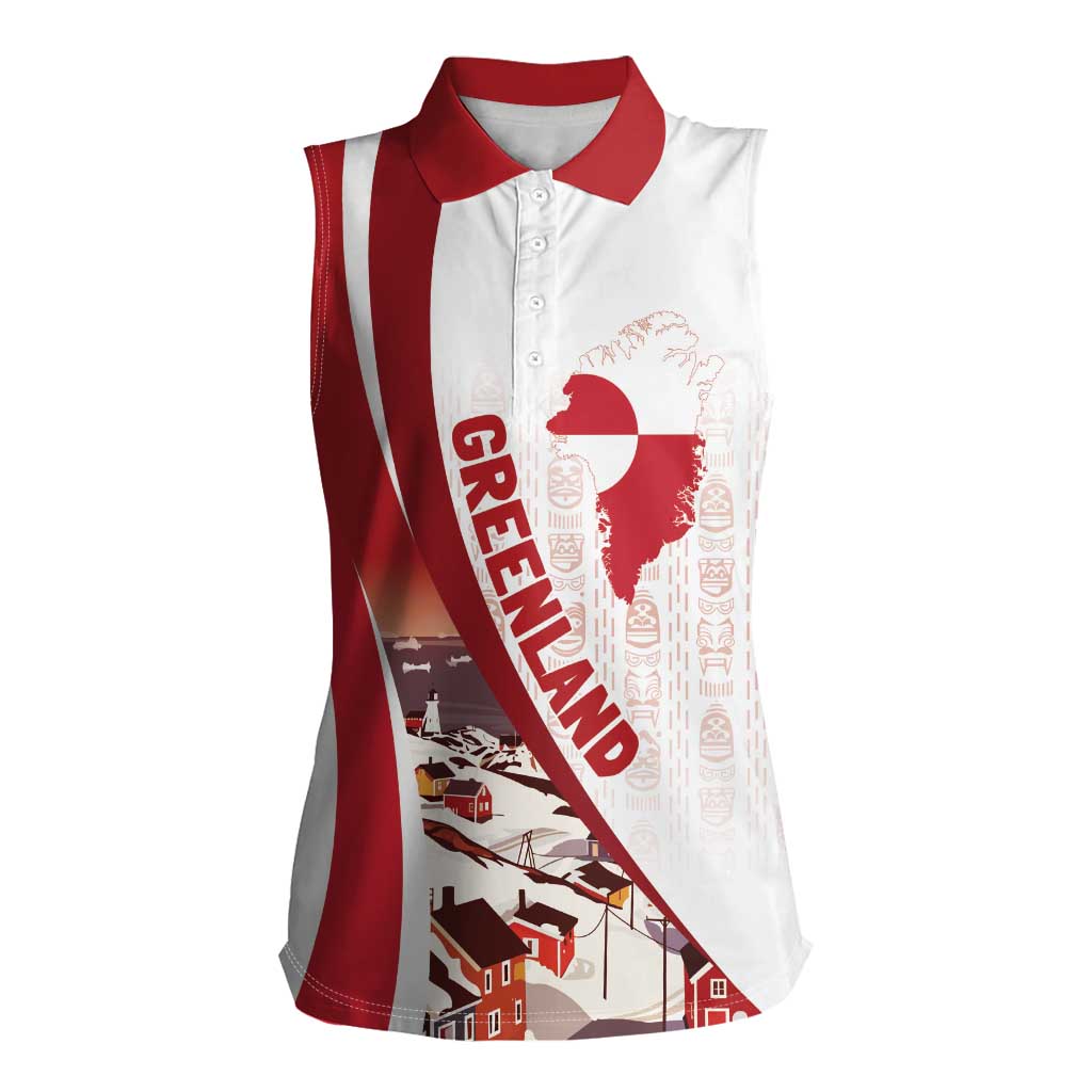 Personalized Greenland Women Sleeveless Polo Shirt Tupilaks Inspired