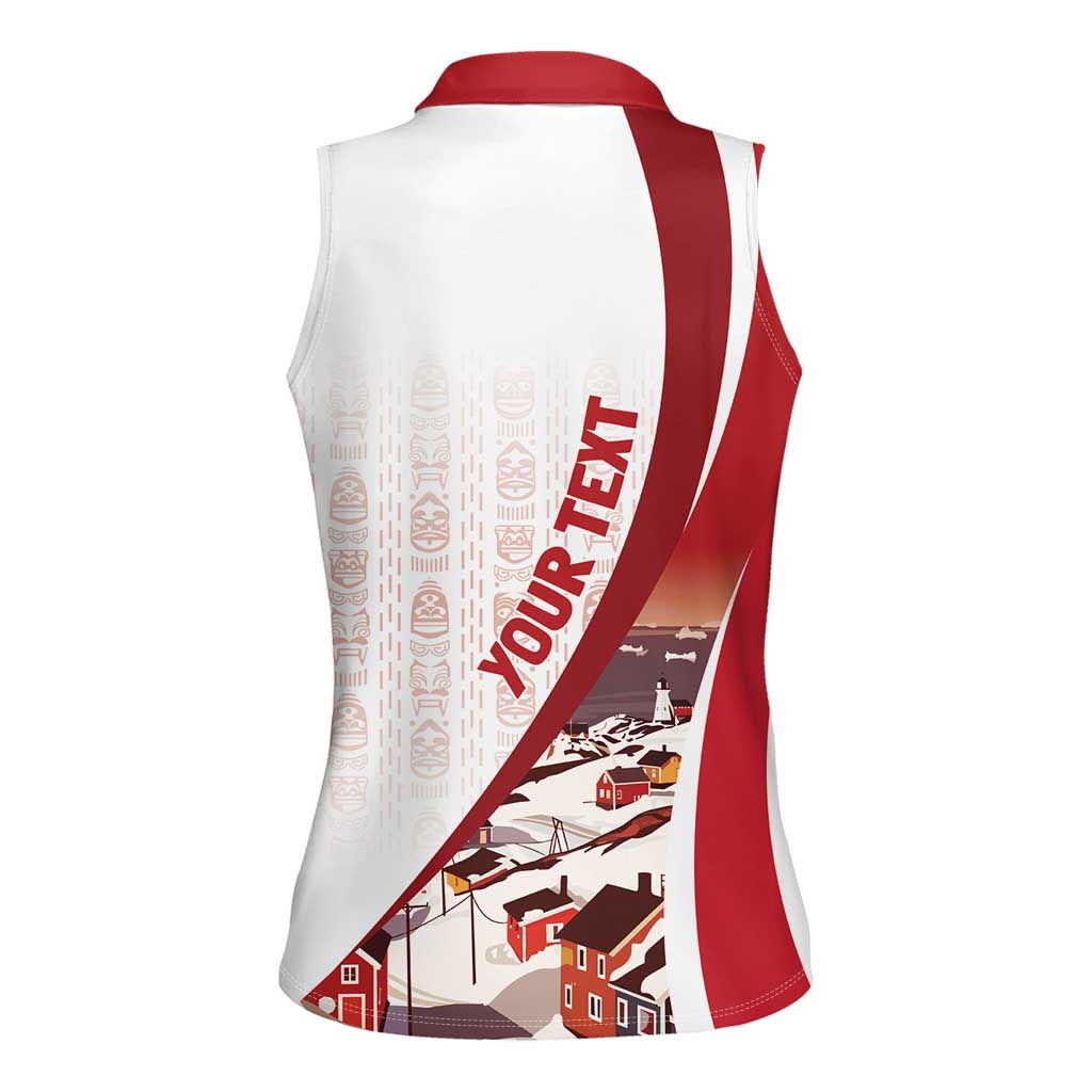 Personalized Greenland Women Sleeveless Polo Shirt Tupilaks Inspired