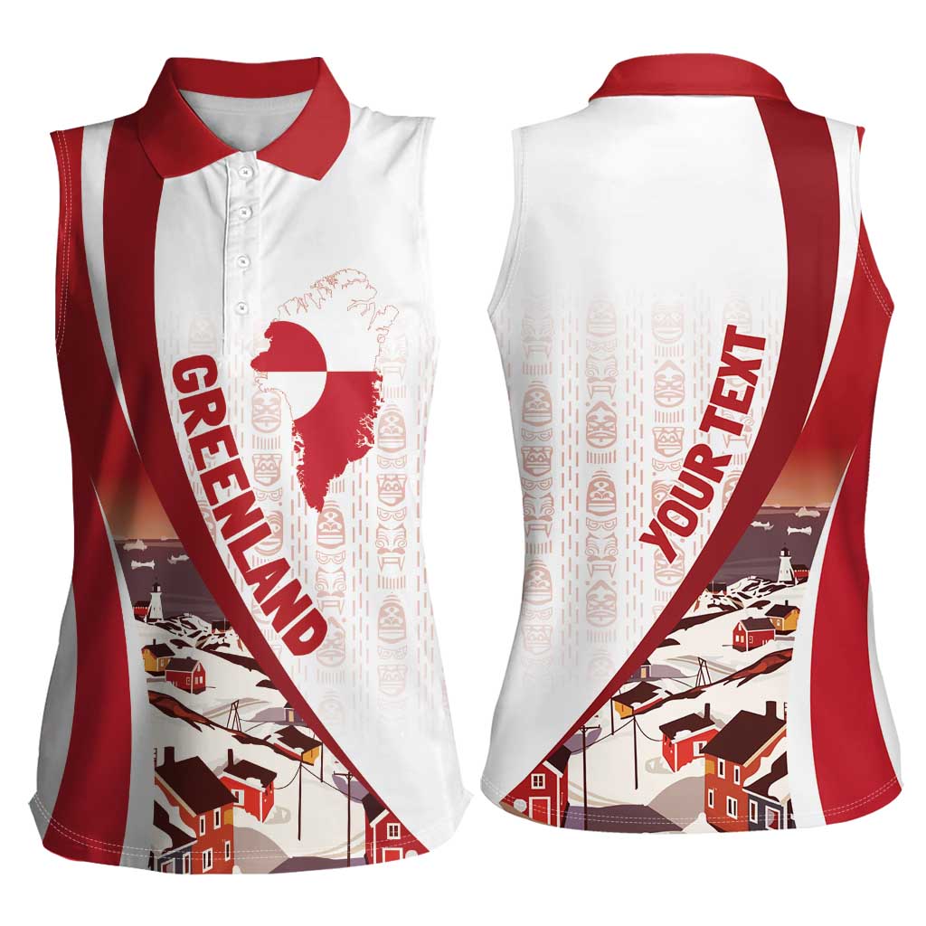 Personalized Greenland Women Sleeveless Polo Shirt Tupilaks Inspired