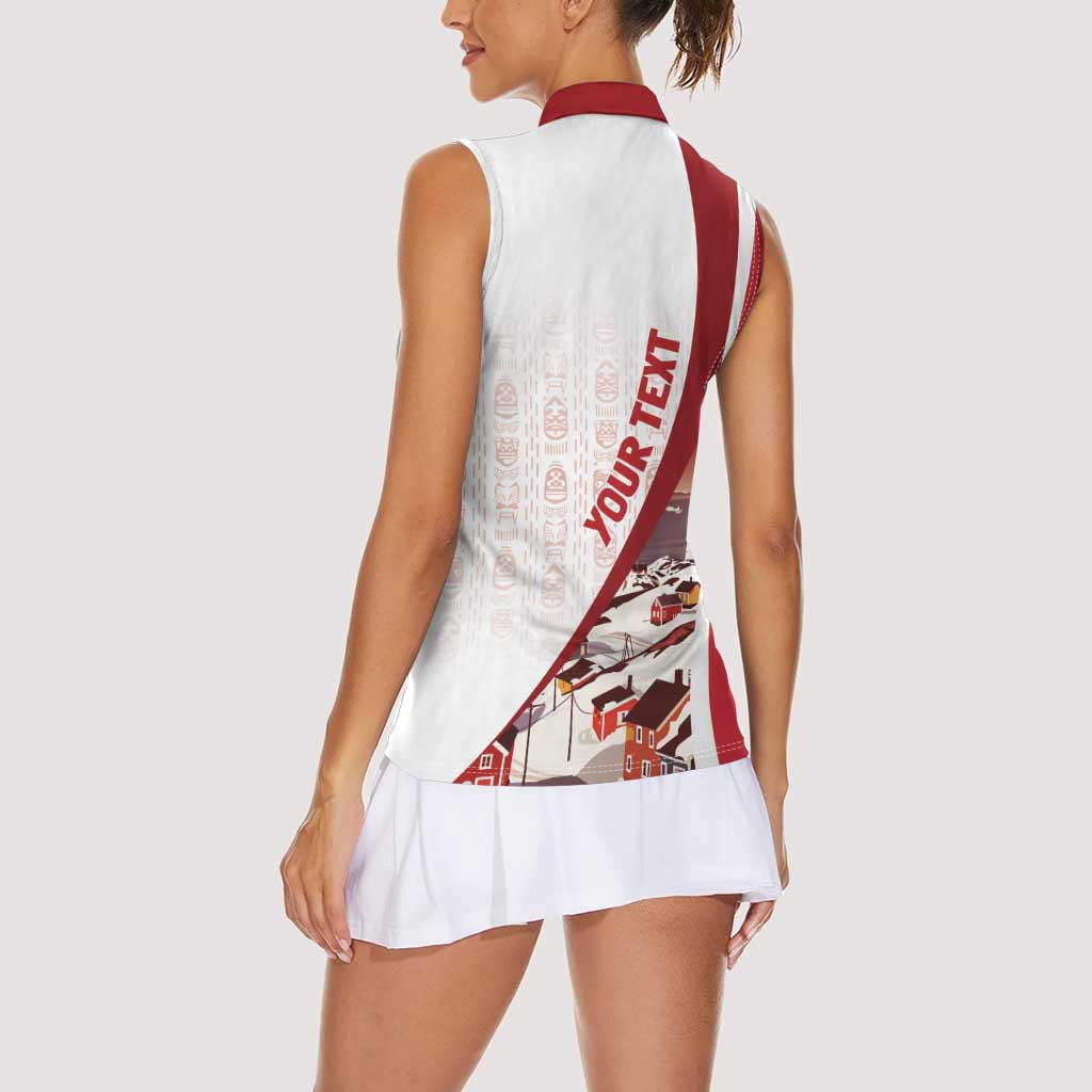 Personalized Greenland Women Sleeveless Polo Shirt Tupilaks Inspired