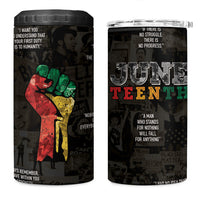Juneteenth Black History 4 in 1 Can Cooler Tumbler Inspirational Quotes Collage