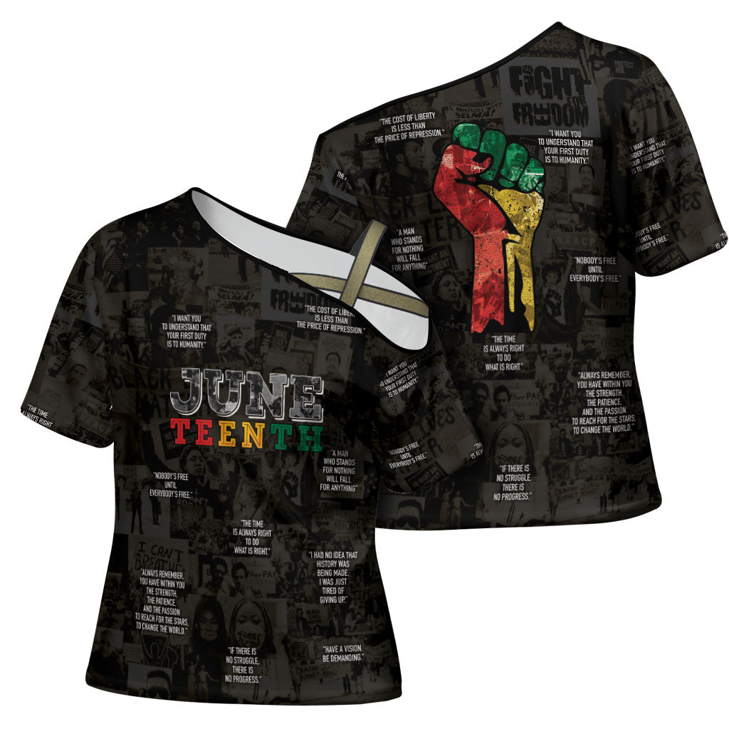 Juneteenth Black History Cross Shoulder Shirt Inspirational Quotes Collage