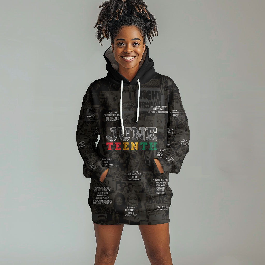 Juneteenth Black History Hoodie Dress Inspirational Quotes Collage