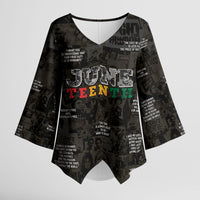 Juneteenth Black History Kimono Sleeve Blouse Inspirational Quotes Collage