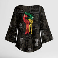 Juneteenth Black History Kimono Sleeve Blouse Inspirational Quotes Collage