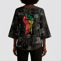 Juneteenth Black History Kimono Sleeve Blouse Inspirational Quotes Collage