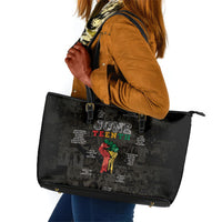 Juneteenth Black History Leather Tote Bag Inspirational Quotes Collage