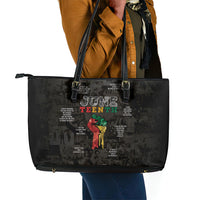 Juneteenth Black History Leather Tote Bag Inspirational Quotes Collage