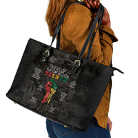 Juneteenth Black History Leather Tote Bag Inspirational Quotes Collage