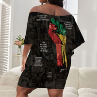 Juneteenth Black History Off Shoulder Short Dress Inspirational Quotes Collage
