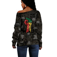 Juneteenth Black History Off Shoulder Sweater Inspirational Quotes Collage