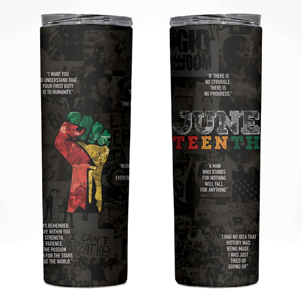 Juneteenth Black History Skinny Tumbler Inspirational Quotes Collage