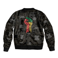 Juneteenth Black History Sleeve Zip Bomber Jacket Inspirational Quotes Collage