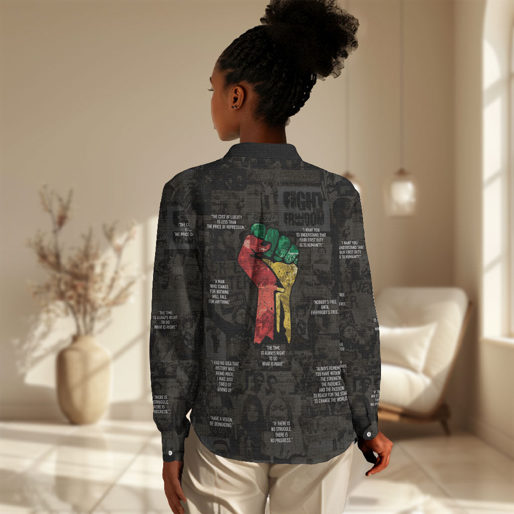 Juneteenth Black History Women Casual Shirt Inspirational Quotes Collage