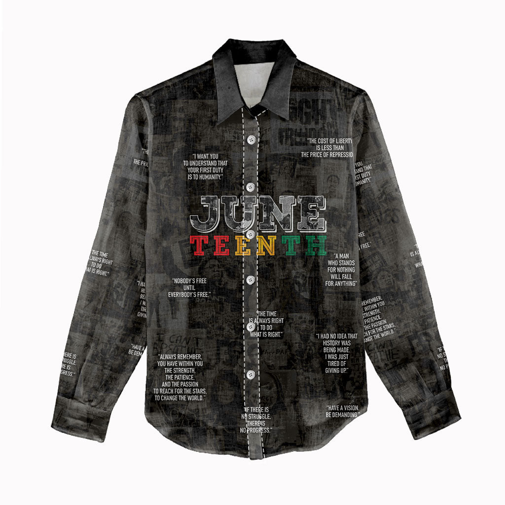 Juneteenth Black History Women Casual Shirt Inspirational Quotes Collage