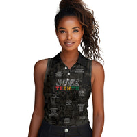 Juneteenth Black History Women Sleeveless Polo Shirt Inspirational Quotes Collage