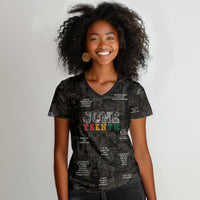 Juneteenth Black History Women V-Neck T-Shirt Inspirational Quotes Collage
