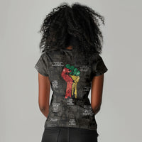 Juneteenth Black History Women V-Neck T-Shirt Inspirational Quotes Collage