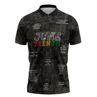 Juneteenth Black History Zipper Polo Shirt Inspirational Quotes Collage