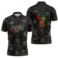 Juneteenth Black History Zipper Polo Shirt Inspirational Quotes Collage