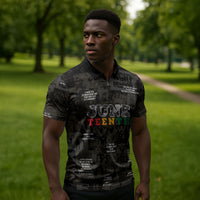 Juneteenth Black History Zipper Polo Shirt Inspirational Quotes Collage