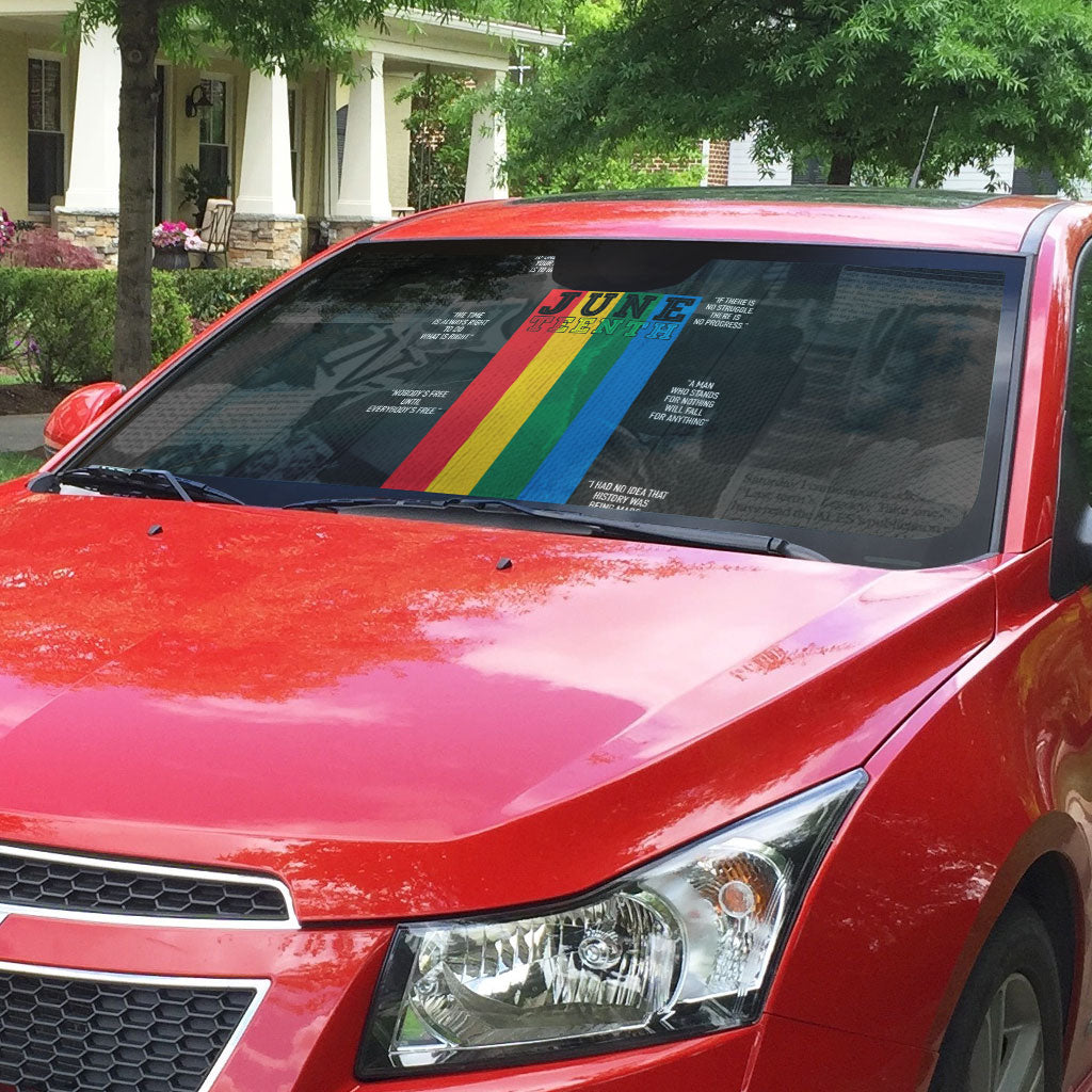 Juneteenth 2026 Black History Auto Sun Shade Freedom Quotes Collage