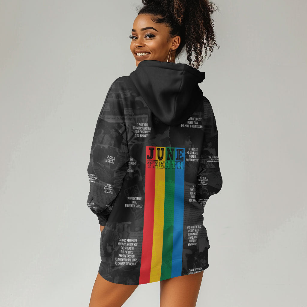 Juneteenth 2026 Black History Hoodie Dress Freedom Quotes Collage