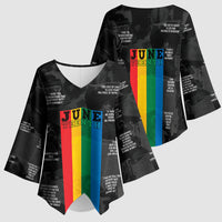 Juneteenth 2026 Black History Kimono Sleeve Blouse Freedom Quotes Collage