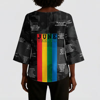 Juneteenth 2026 Black History Kimono Sleeve Blouse Freedom Quotes Collage