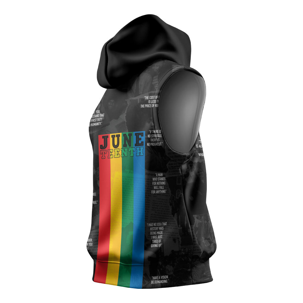 Juneteenth 2026 Black History Sleeveless Hoodie Freedom Quotes Collage