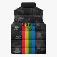 Juneteenth 2026 Black History Sleeveless Puffer Jacket Freedom Quotes Collage