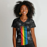 Juneteenth 2026 Black History Women V-Neck T-Shirt Freedom Quotes Collage