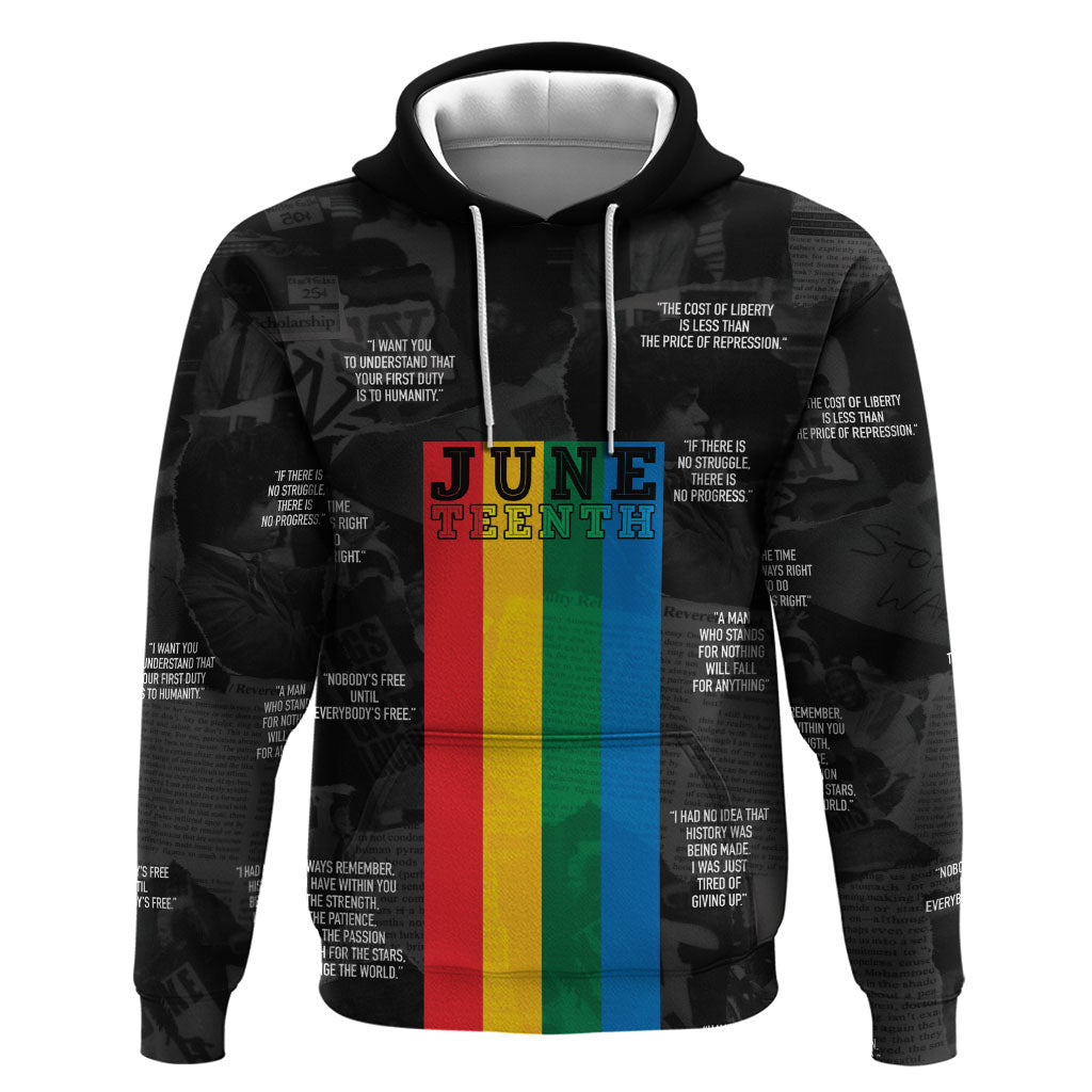 Juneteenth 2026 Black History Zip Hoodie Freedom Quotes Collage
