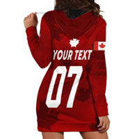 Personalised Canada Soccer Hoodie Dress Women's WC 2023 Maple Style - Wonder Print Shop