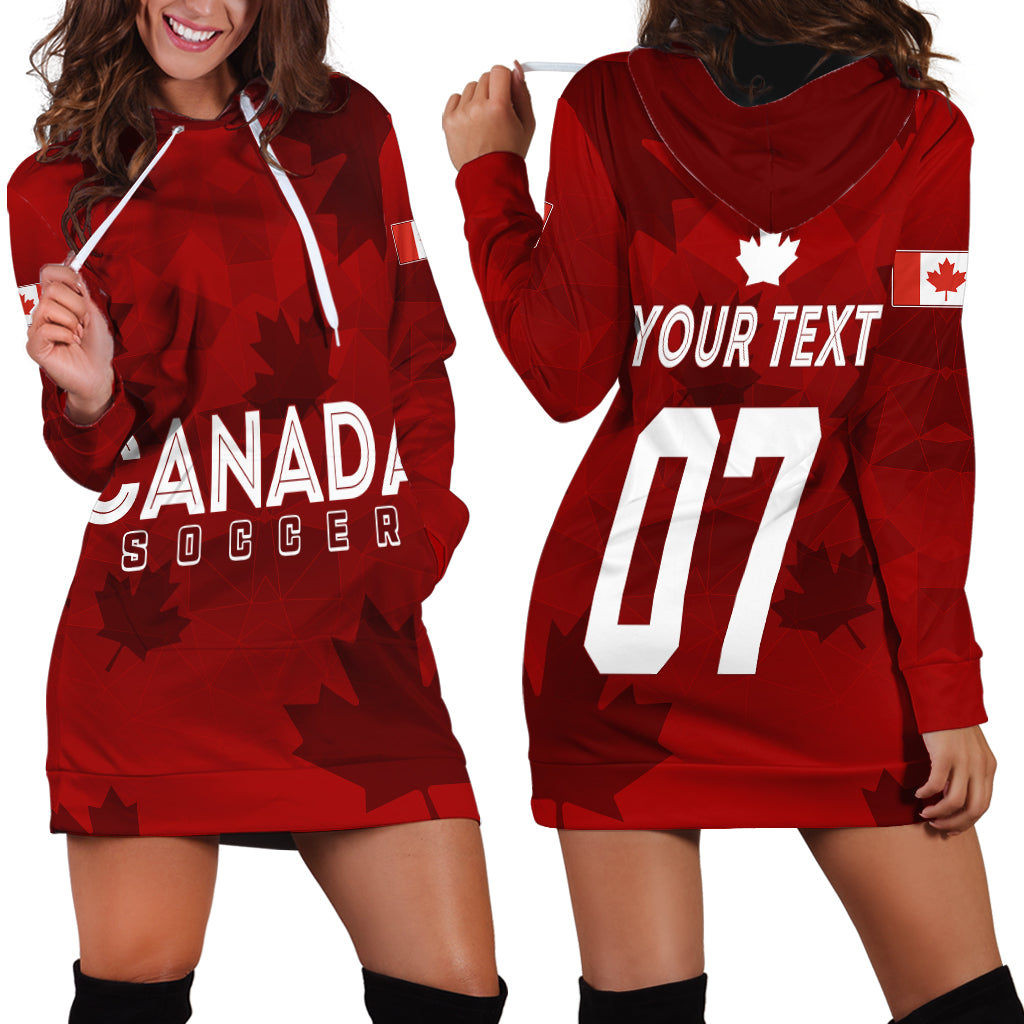 Personalised Canada Soccer Hoodie Dress Women's WC 2023 Maple Style - Wonder Print Shop