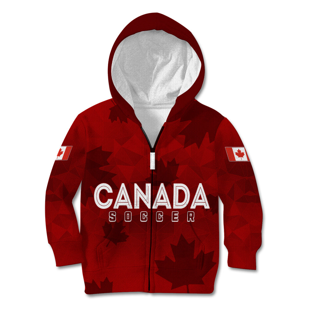 Personalised Canada Soccer Kid Hoodie Women's WC 2023 Maple Style - Wonder Print Shop
