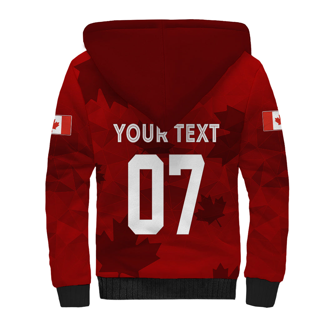 Personalised Canada Soccer Sherpa Hoodie Women's WC 2023 Maple Style - Wonder Print Shop