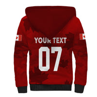 Personalised Canada Soccer Sherpa Hoodie Women's WC 2023 Maple Style - Wonder Print Shop