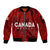 Personalised Canada Soccer Sleeve Zip Bomber Jacket Women's WC 2023 Maple Style - Wonder Print Shop