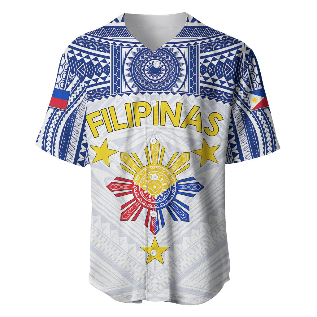 Personalised Philippines Football Baseball Jersey Women's WC 2023 Filipinas Tribal Ver LT7 - Wonder Print Shop