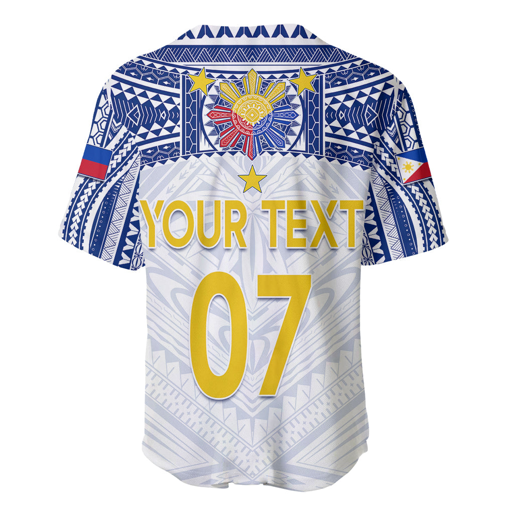 Personalised Philippines Football Baseball Jersey Women's WC 2023 Filipinas Tribal Ver LT7 - Wonder Print Shop