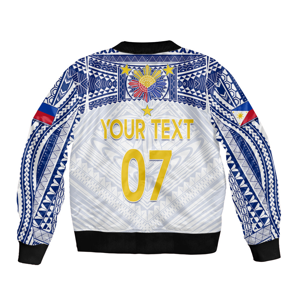 Personalised Philippines Football Bomber Jacket Women's WC 2023 Filipinas Tribal Ver LT7 - Wonder Print Shop