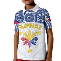 Personalised Philippines Football Kid Polo Shirt Women's WC 2023 Filipinas Tribal Ver - Wonder Print Shop